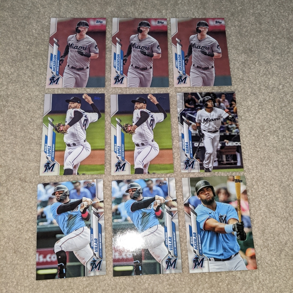 2020 Topps Miami Marlins card lot 9